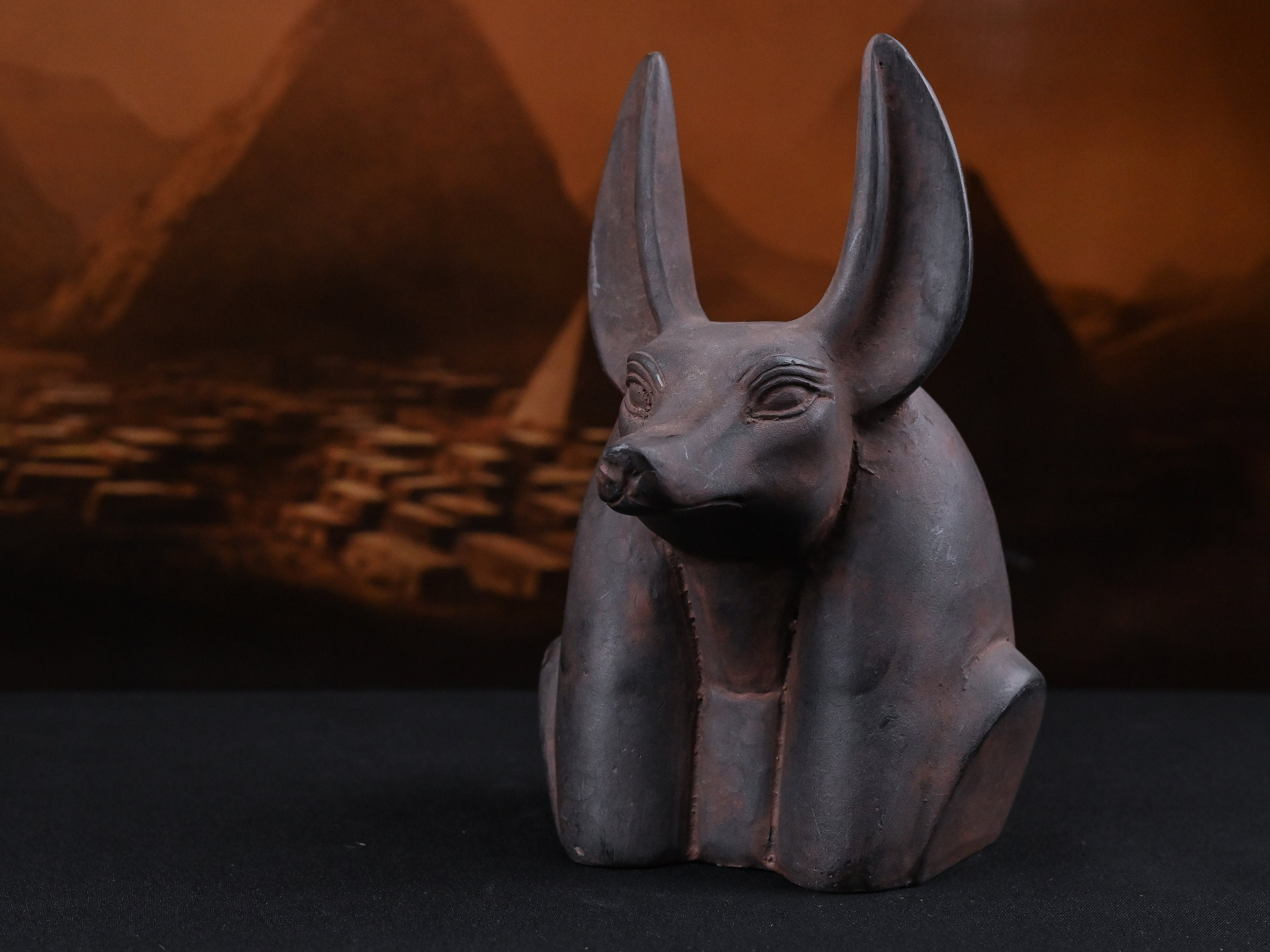 エジプト神話 彫刻 トトとアヌビス 古代エジプト死者の神アヌビス ANUBIS 6FT. W& BASE S&G FRP