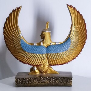 Estatua egipcia de la diosa maat diosa de la justicia Alas abiertas gran piedra pesada hecha en Egipto imagen 4