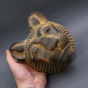 Unique Head of Sekhmet goddess a vintage piece, used for decoration! Made by our Expert sculptors. Made in Egypt, Replica Altar statue.