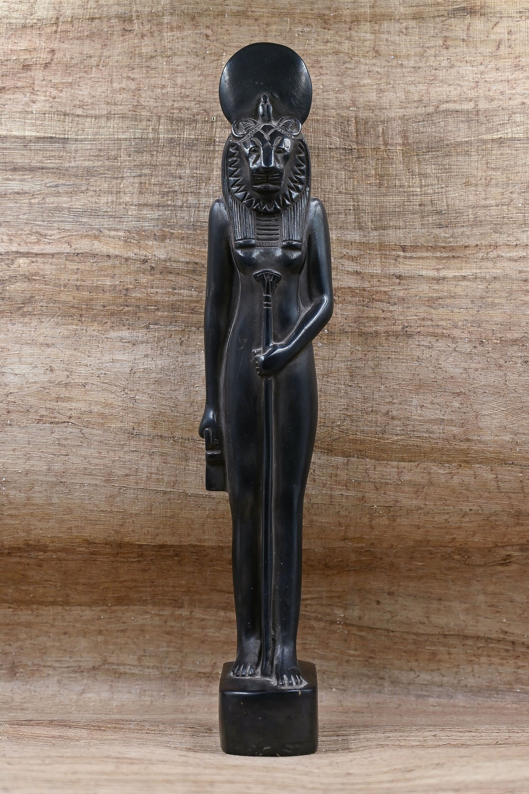 Statue of Egyptian Art Goddess Sekhmet Black Heavy Stone Made in Egypt ...