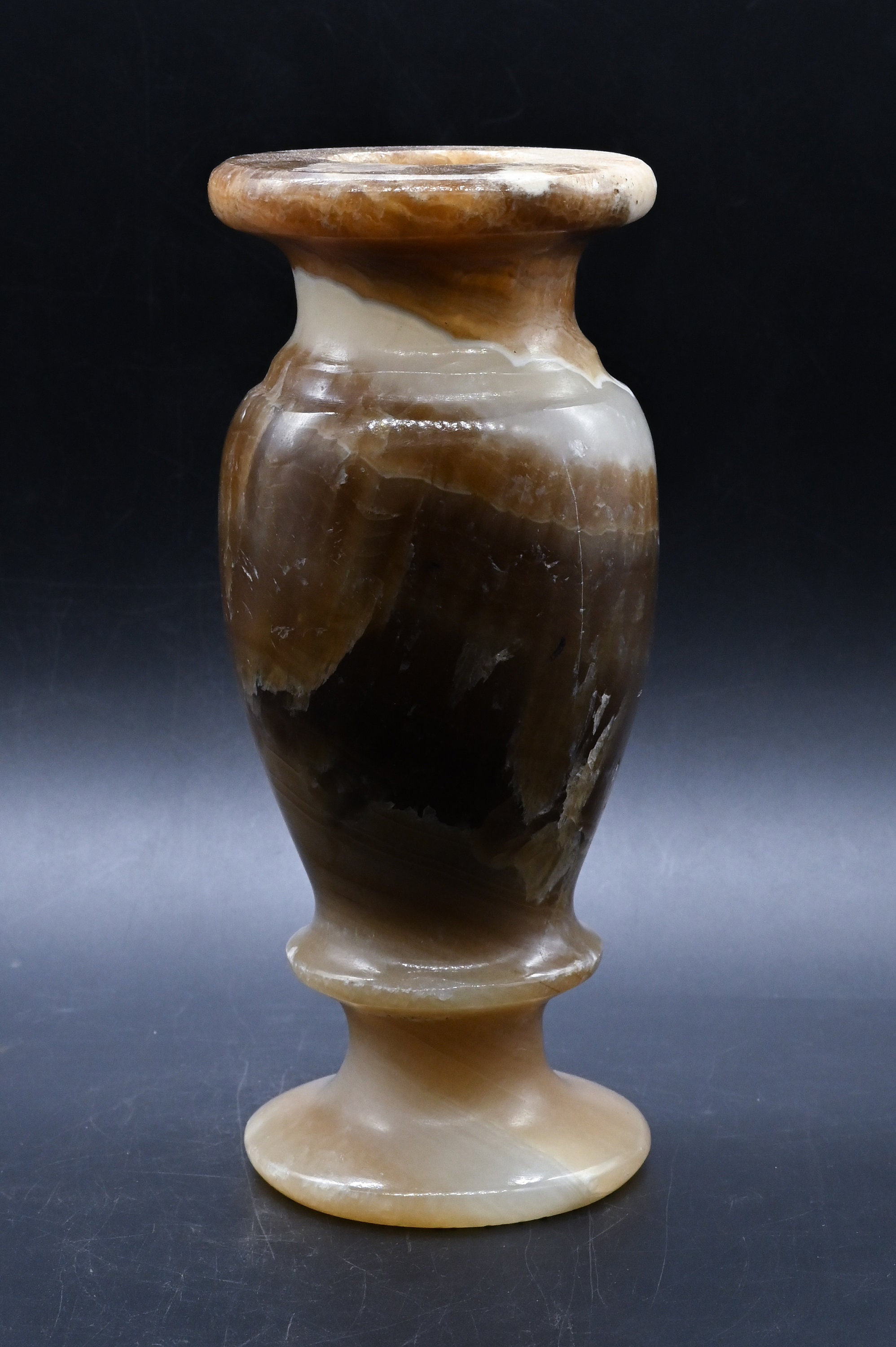 genuine alabaster 花瓶 アラバスター ユニークなエジプトのアート花瓶アラバスター石 3色 エジプト製