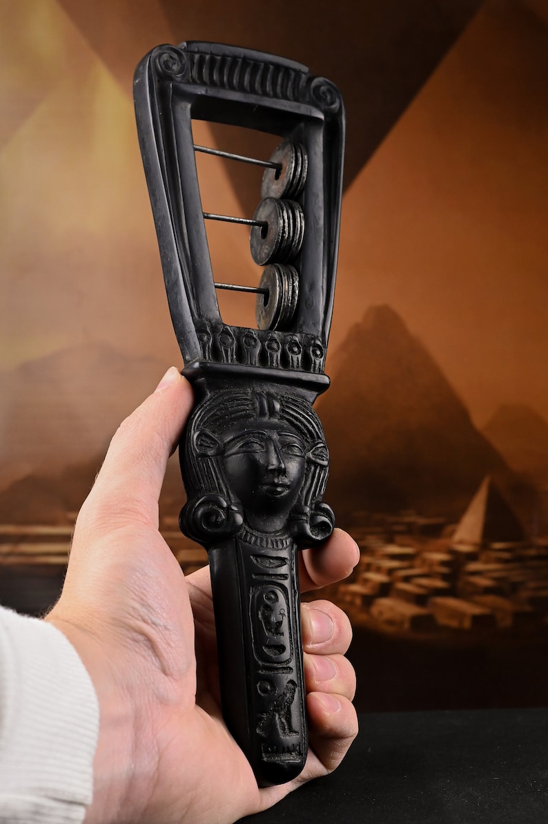 Egyptian Handmade Hathor Sistrum (musical Instrument) Replica From Her ...