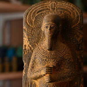 Egyptian statue of Ptah God craftsmen large heavy stone hand carved made in Egypt