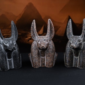Egyptian head of God of death Anubis granite stone made in egypt