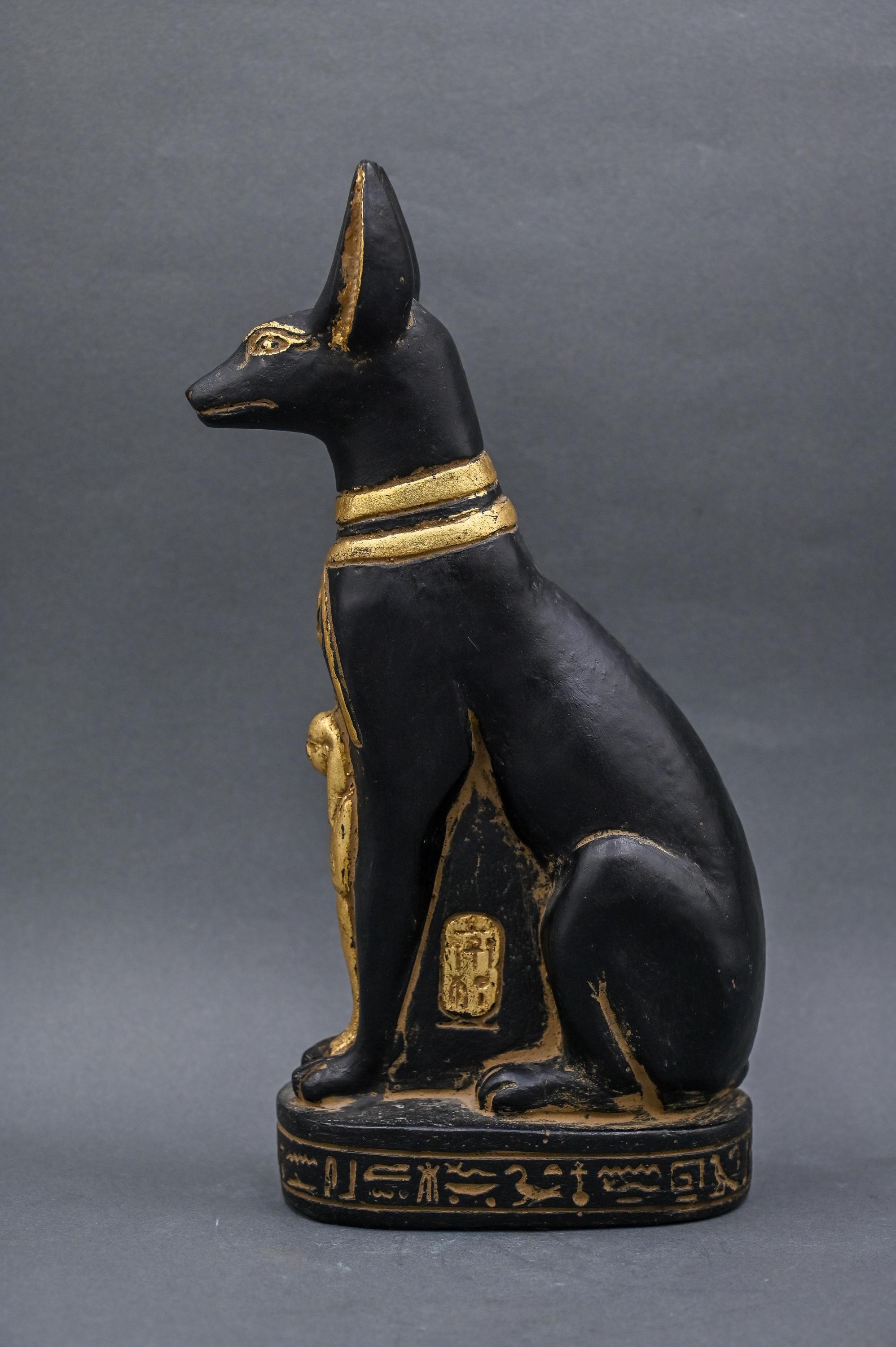 Egyptian Anubis Statue: Stone Dog With Gold Leaf Detail - Etsy Canada