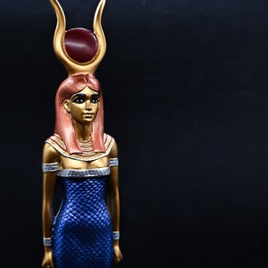 Egyptian statue of goddess Hathor large statue ( 2 Color ) made in Egypt