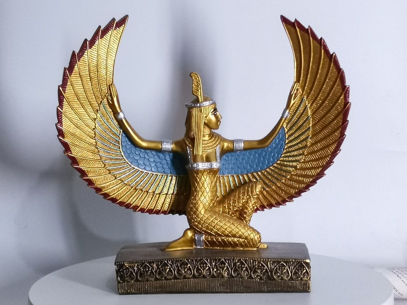 Estatua egipcia de la diosa maat diosa de la justicia Alas abiertas gran piedra pesada hecha en Egipto imagen 2