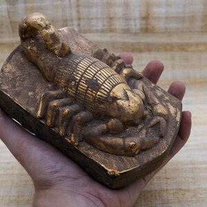 Egyptian art serket the Scorpion goddess Sculpture large heavy stone made in Egypt