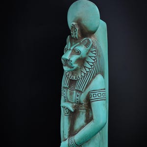 Large statue of Goddess Sekhmet standing, Egyptian Art handcrafted heavy stone made in egypt