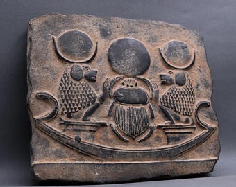 Egyptian Stone Relief: God Thoth Sculpture, Made in Egypt
