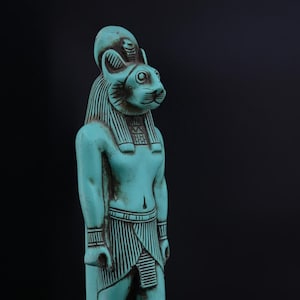 Statue of Egyptian god Maahes , god of war - stone made in Egypt