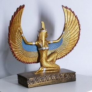 Estatua egipcia de la diosa maat diosa de la justicia Alas abiertas gran piedra pesada hecha en Egipto imagen 6