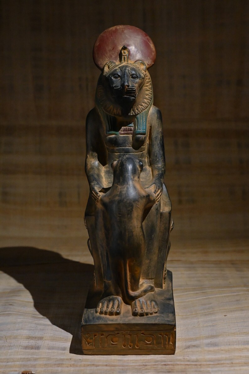 Unique Statue of Sekhmet Goddess of War Seated Figurine Made in Egypt ...