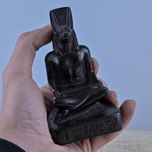 Statue of Egyptian God Anubis seated Black made in egypt