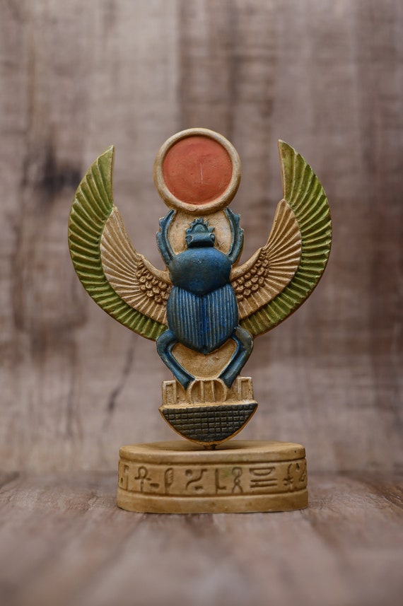 Lot De 7 Scarabées Égyptiens Bleus - Amulette Jepri, Vie & Chance, 2x1 Cm | Pierre Véritable, Trou Pour Collier