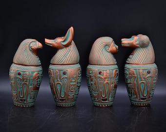 手作りエジプトのカノプス壺：ファラオの遺物の室内装飾 - Etsy 日本