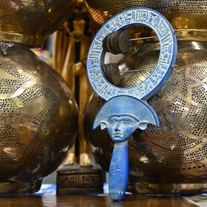 Egyptian Handmade Hathor Sistrum (Musical Instrument) Replica from her Original Collection made in Egypt