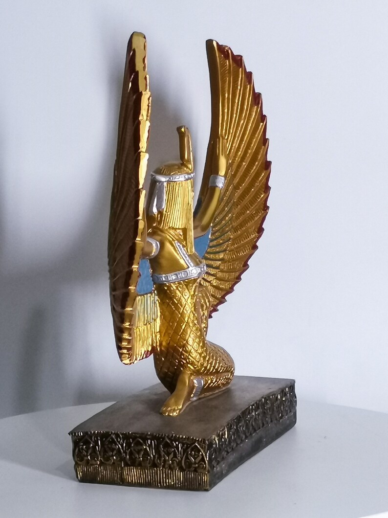 Estatua egipcia de la diosa maat diosa de la justicia Alas abiertas gran piedra pesada hecha en Egipto imagen 5