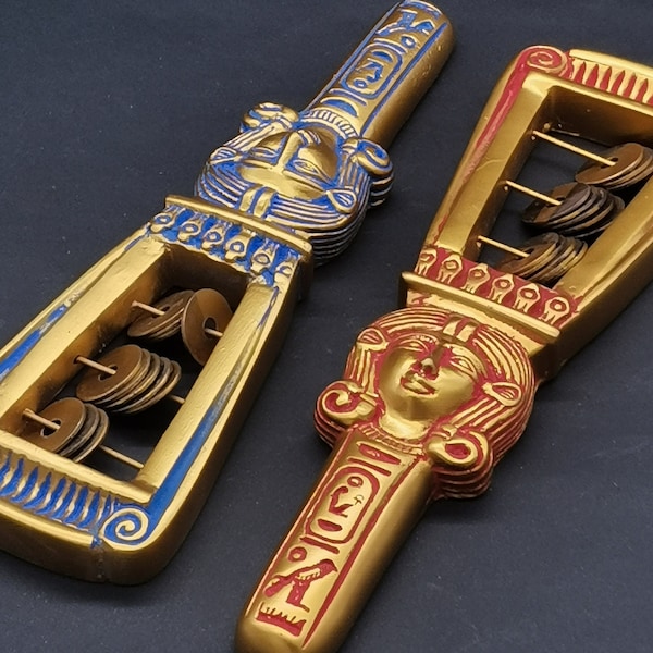 Egyptian Handmade Hathor Sistrum (Musical Instrument) Replica from her Original Collection made in Egypt