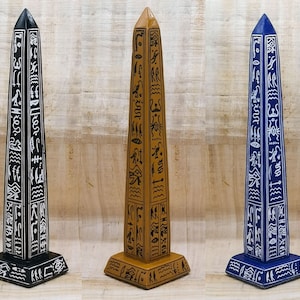 Wonderful Egyptian obelisks engraved with words in ancient Egyptian hieroglyphs ( 3 colors ) made in egypt