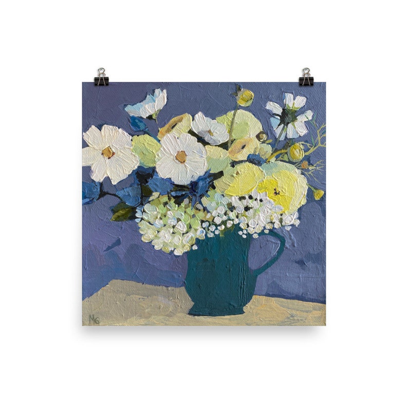 Poster, Print, Flowers, Bouquet, Floral Painting, Artwork, Wall Art, Contemporary Art, Hand painting, Acrylic on canvas image 5
