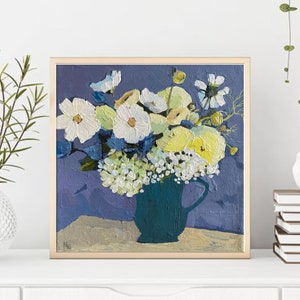 Poster, Print, Flowers, Bouquet, Floral Painting, Artwork, Wall Art, Contemporary Art, Hand painting, Acrylic on canvas image 4