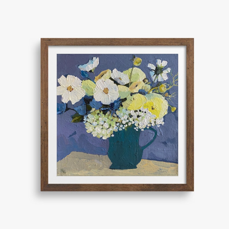 Poster, Print, Flowers, Bouquet, Floral Painting, Artwork, Wall Art, Contemporary Art, Hand painting, Acrylic on canvas image 2