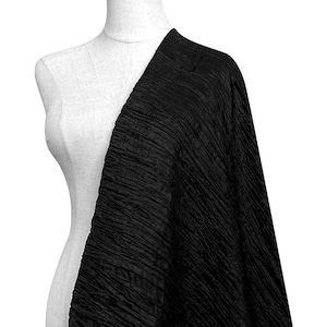 Tessuto pieghevole di moda, tessuto piegato nero, tessuto pieghevole irregolare, By The Half Yard