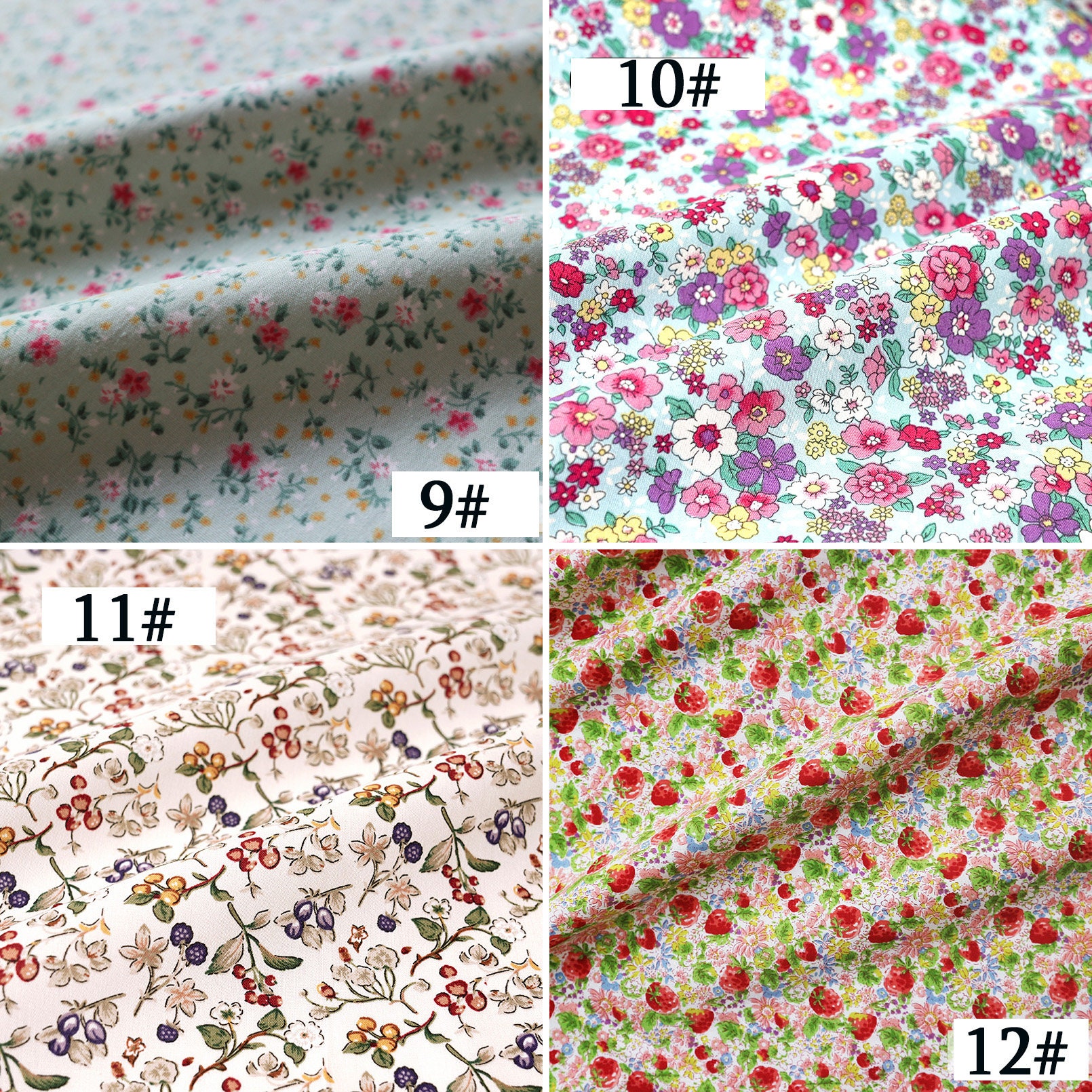 Small Fabric Pattern Cotton Pastoral Style Small Floral Pattern Fabric, Children's Dress ...