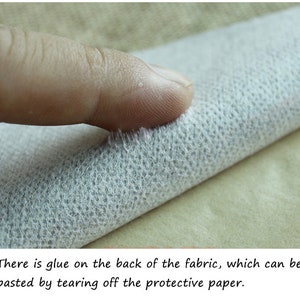 Tissu en lin auto-adhésif, Tissu décoratif, Tissu fait main image 3