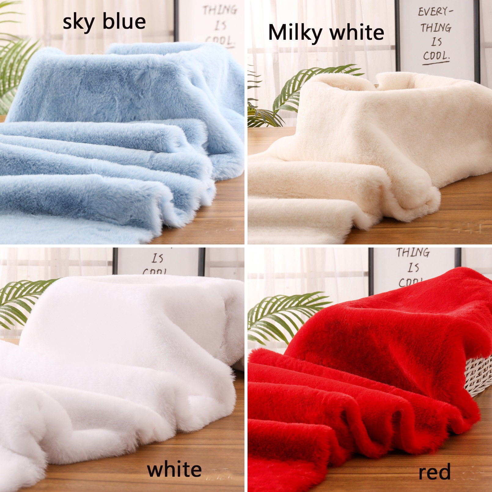 Rex Rabbit Fur Fabric, Extra Thick Plush Fabric, Carpet Floor Mat