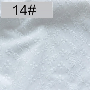 100% Cotton Lace Fabric, Cotton Embroidery Fabric, Hollow Lace Wedding Fabric, Dress Fabric, Apparel Fabric, By the Half Yard 14#
