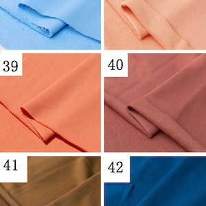 May include: Five fabric swatches in different colors: light blue, peach, orange, maroon, and dark blue. Each swatch is labeled with a number from 37 to 42.