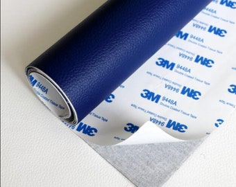 3M Artificial Leather Fabric, Self-Adhesive Leather Fabric, Lychee Pattern Leather Fabric, By The Half Yard
