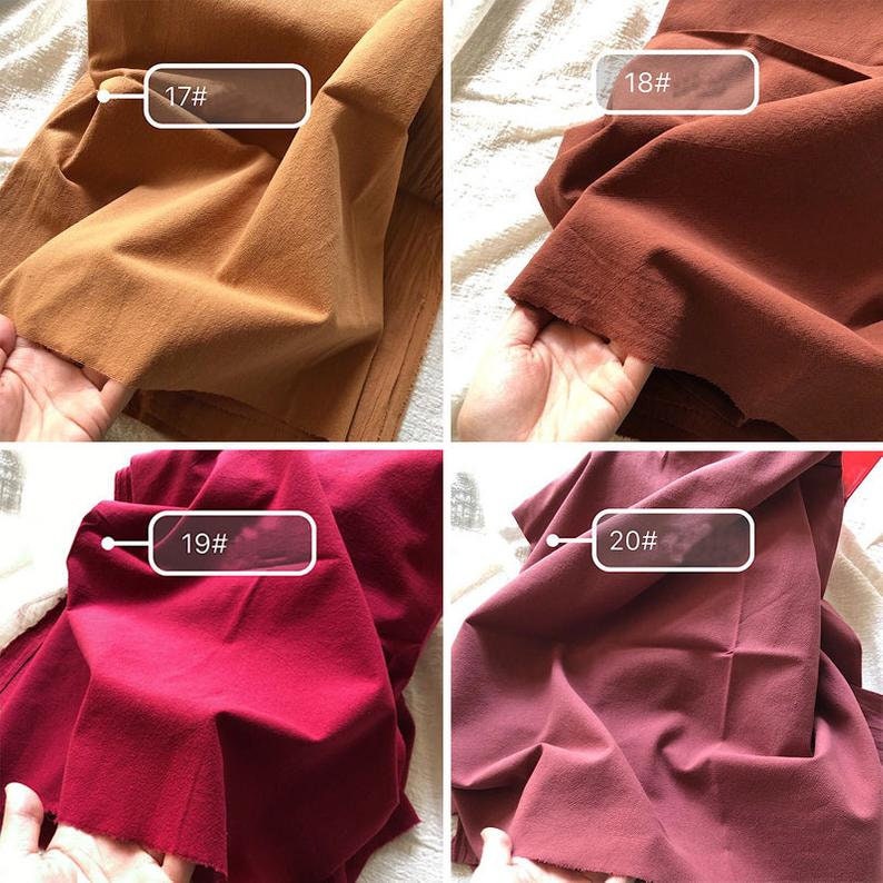 May include: Four fabric swatches in different colours: a light brown, a dark brown, a burgundy red, and a deep rose. Each swatch has a number printed on it: 17#, 18#, 19#, and 20#.