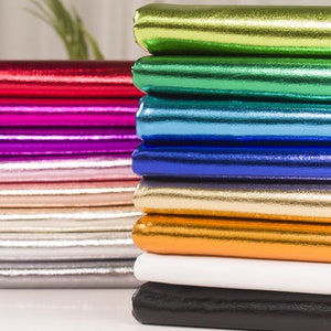 Colorful Shiny Foil Fabric, 4 Ways Stretch Fabric, Lightweight Knit Jersey Fabric, Polyester Spandex Fabric, Lightweight Fabric, By the Yard