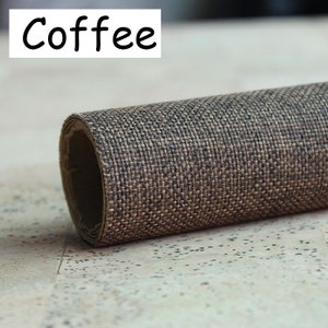 Tissu en lin auto-adhésif, Tissu décoratif, Tissu fait main Coffee