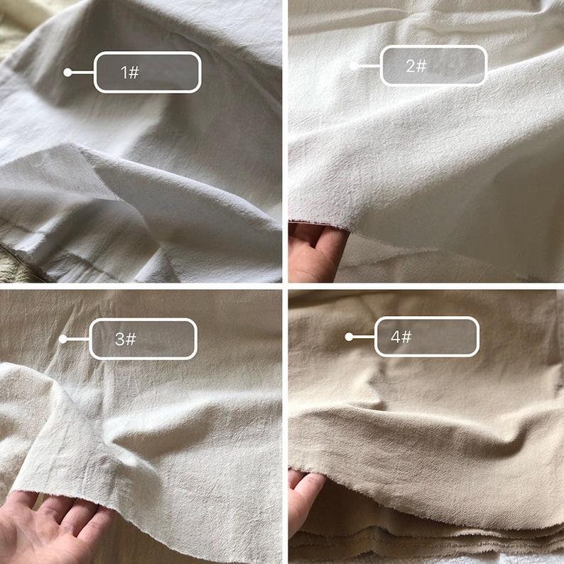 May include: Four fabric swatches, labelled 1# to 4#, showing different shades of white and beige. The swatches are folded and arranged in a grid pattern.