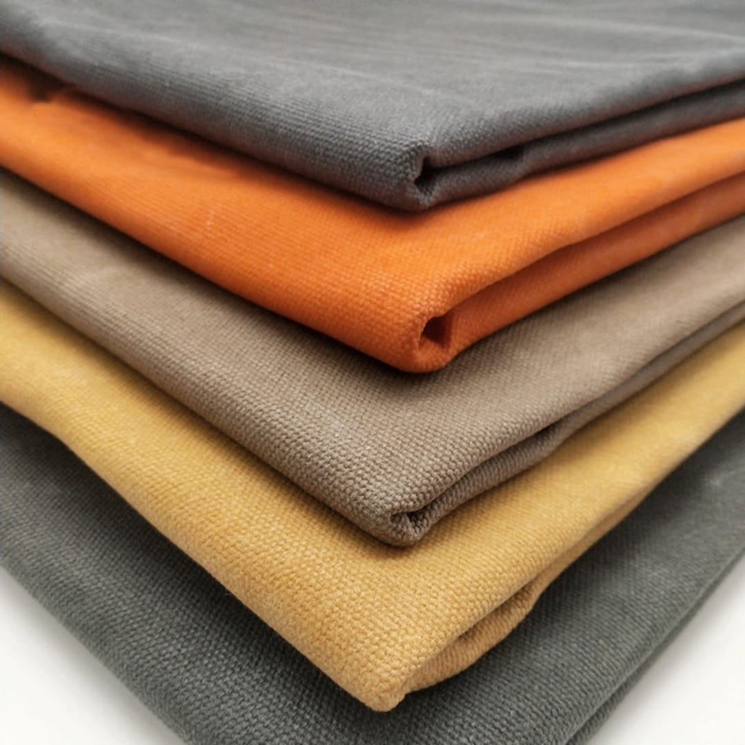16 Ounce Waxed Canvas Waterproof Tan Fabric By the Yard 100% Cotton Square
