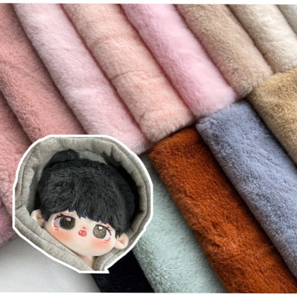 Teddy Bears Fabric Doll Fabric Cotton Doll Scalp Fabric 8mm Imitation Rabbit Fur, 42cm x 33cm (16”x 13”)