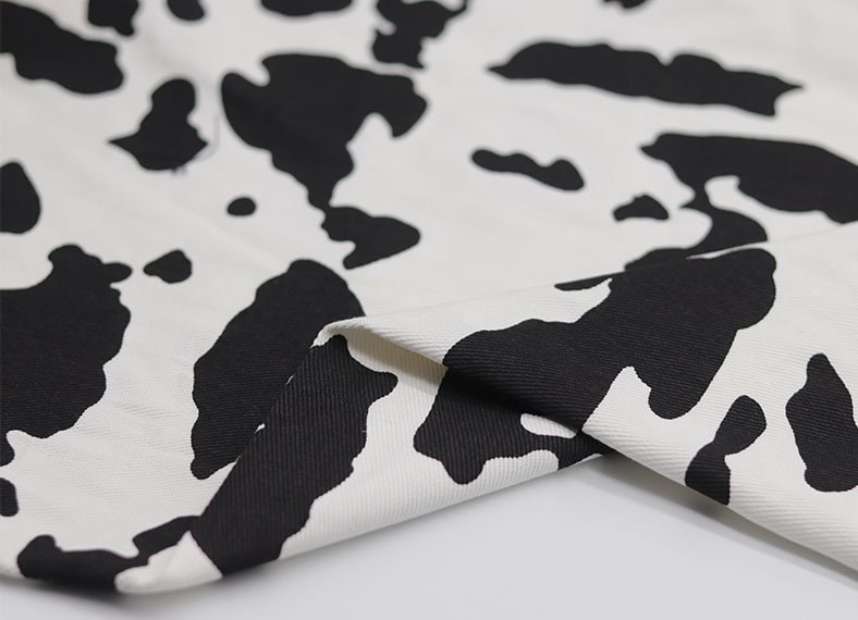 Dairy Cow Cotton Denim Printed Fabric Washed Denim Twill Etsy