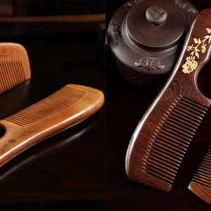 Peach Wood Comb, Sandalwood Comb, Natural Sandalwood Comb, Non-static Wood Comb