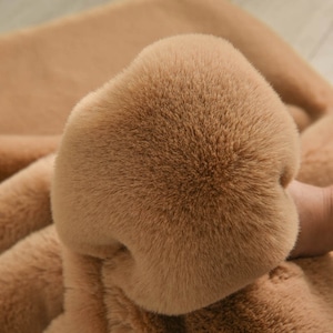 Tessuto in pelliccia di coniglio rex, tessuto di peluche extra spesso, tessuto per tappeti, tappetini, abbigliamento, collo in pelliccia, al mezzo metro