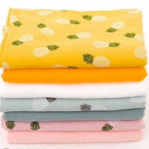 2-Layered Crinkle Cotton Gauze Muslin Fabric, Class A Fabric, Baby Fabric, Apparel  Fabric, By the Half Yard