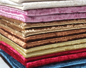 Crushed Velvet Fabric, Panne Velour Fabric,  Soft Velvet Fabric, Ice Flower Velvet, Polyester Velvet, Upholstery Fabric By the Half Yard