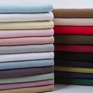 Washed Cotton Linen Fabric, Pure Color Fabric, Ethnic Plain Fabric, Sewing Fabric,  Breathable Fabric, By The Half Yard