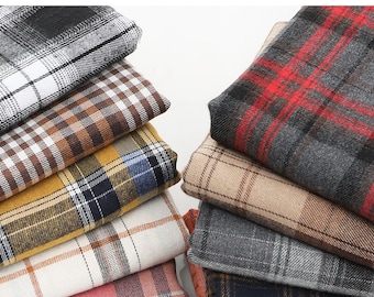 Plaid Shirt Fabric, JK Clothing Fabric, Coat Fabric, By The Half Yard