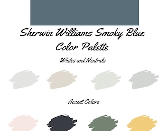 Smoky Blue by Sherwin Williams whole home paint palette - interior color palette