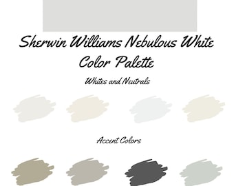 Nebulous White by Sherwin Williams whole home paint palette - interior color palette
