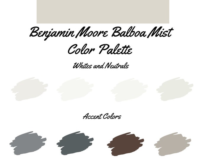 BALBOA MIST Benjamin Moore Color Palette Whole House Paint Palette ...